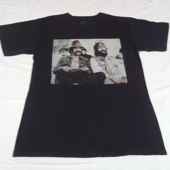 CHEECH & CHONG UP IN SMOKE MOVIE PHOTO - BLACK MEDIUM T-SHIRT L279 - Picture 3 of 4